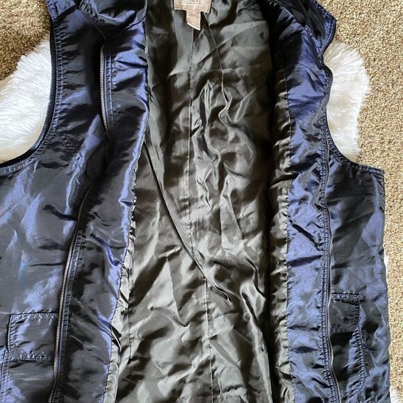 Chico’s Vest Windbreaker Swishy Blue Pockets Zip Front Lightweight Women’s XL - Picture 5 of 9